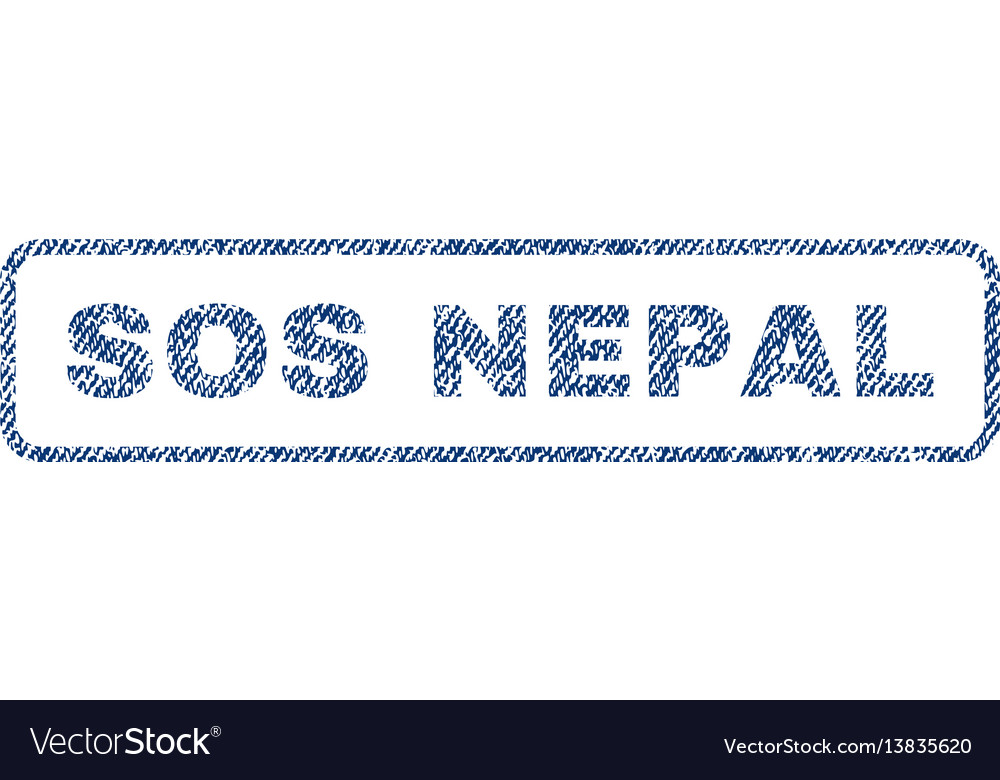 Sos nepal textile stamp vector image Sos nepal textile stamp