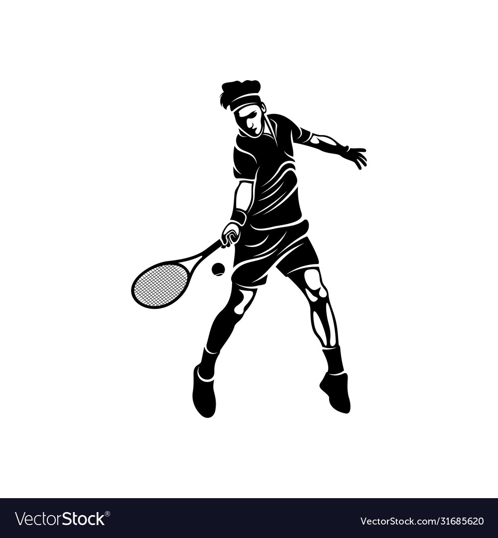 Tennis player stylized logo template symbol