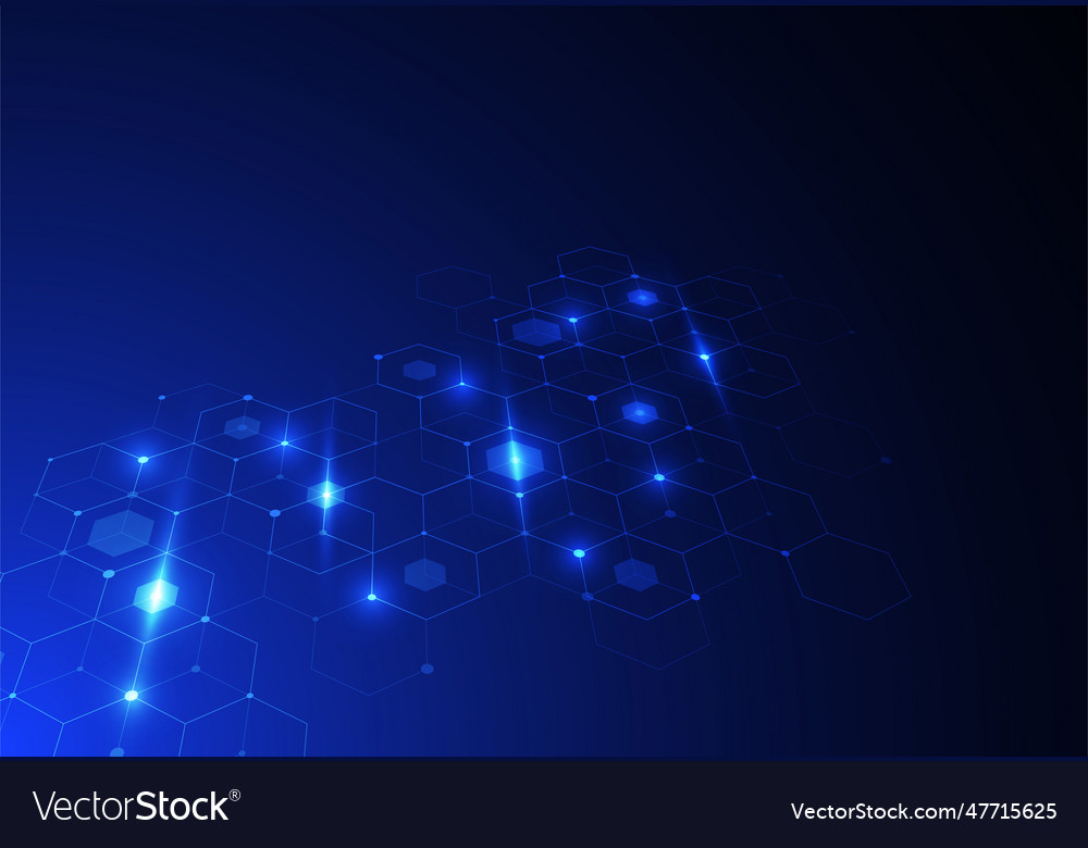 Abstract hexagonal molecular structures