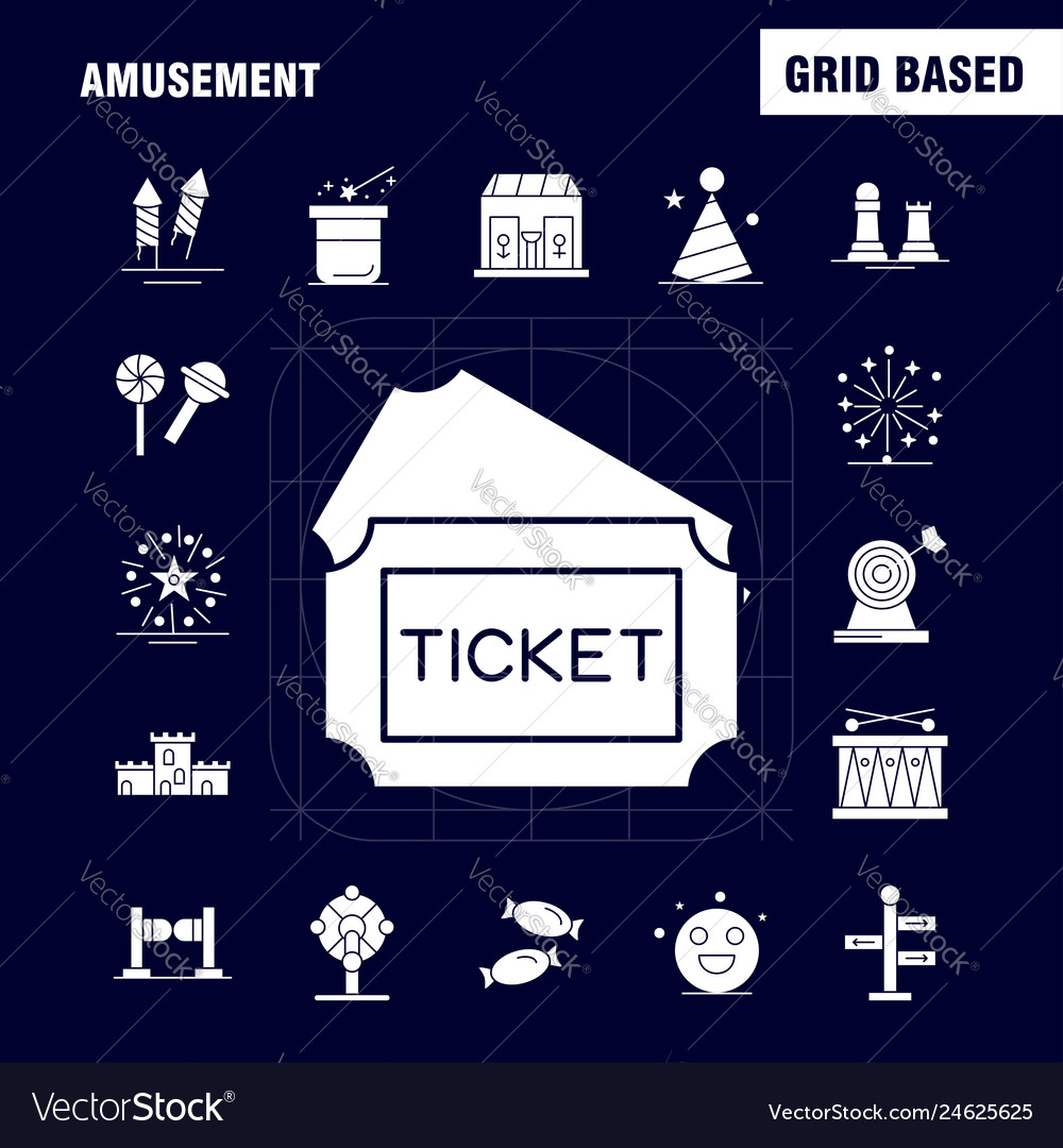 Amusement solid glyph icon for web print