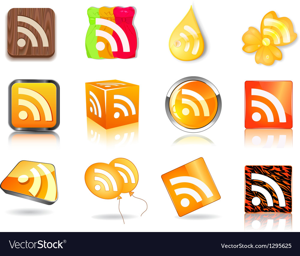 Different style of rss icon set