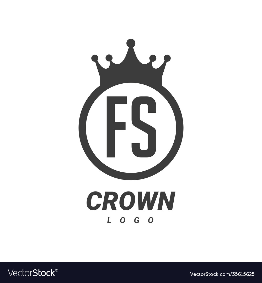 Fs letter logo design with circular crown