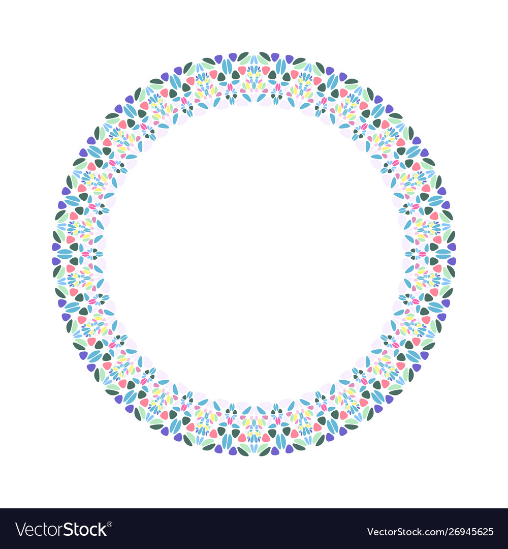 Geometrical Mosaic Border Abstract Circular Vector Image