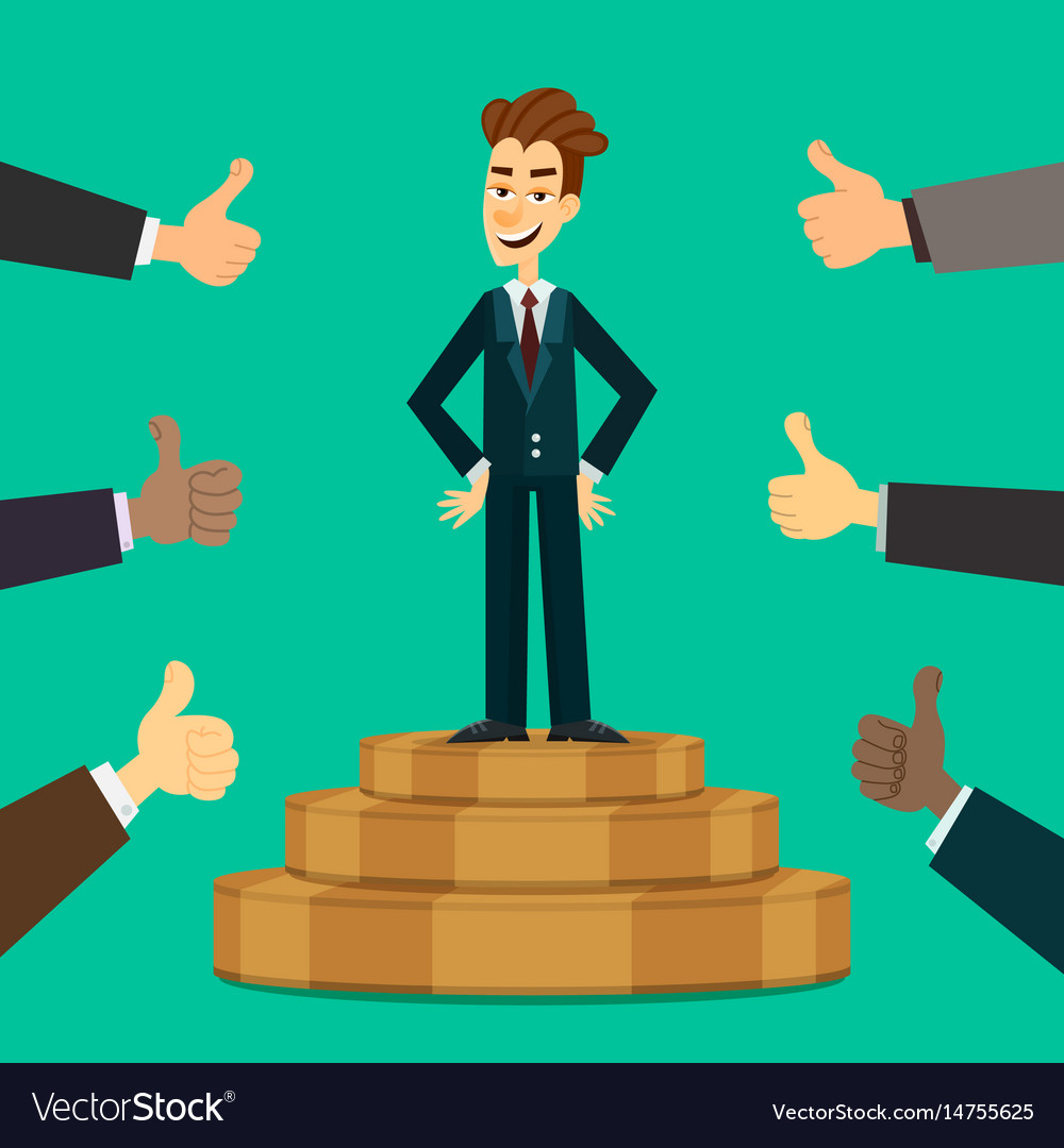 Happy and proud young businessman or manager on Vector Image