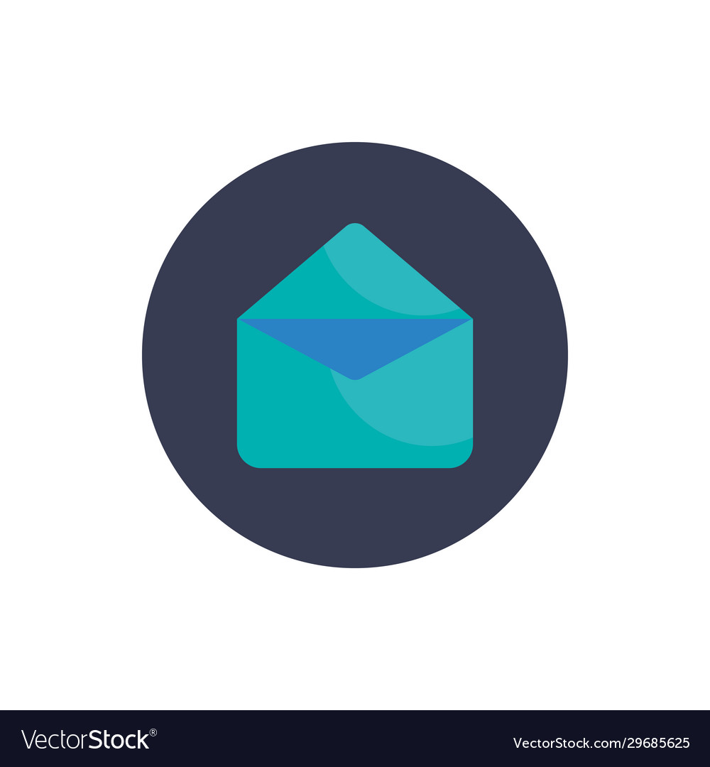 Isolated envelope flat block style icon