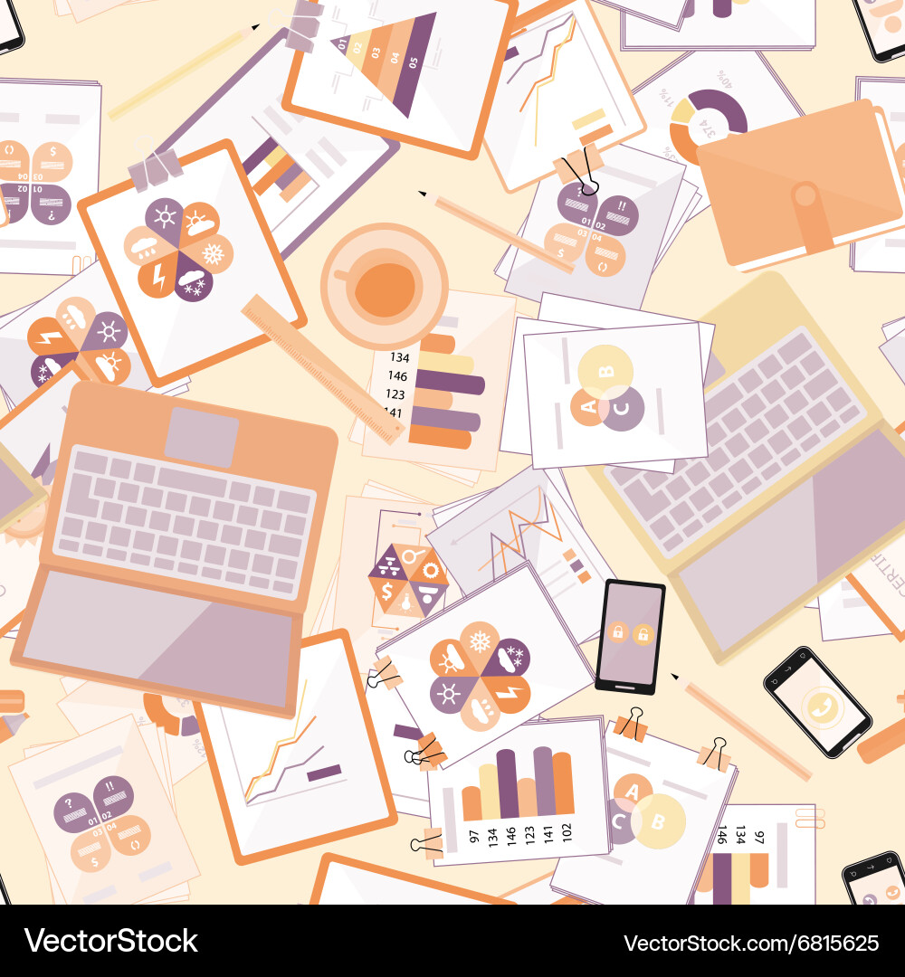 Seamless flat business pattern Royalty Free Vector Image