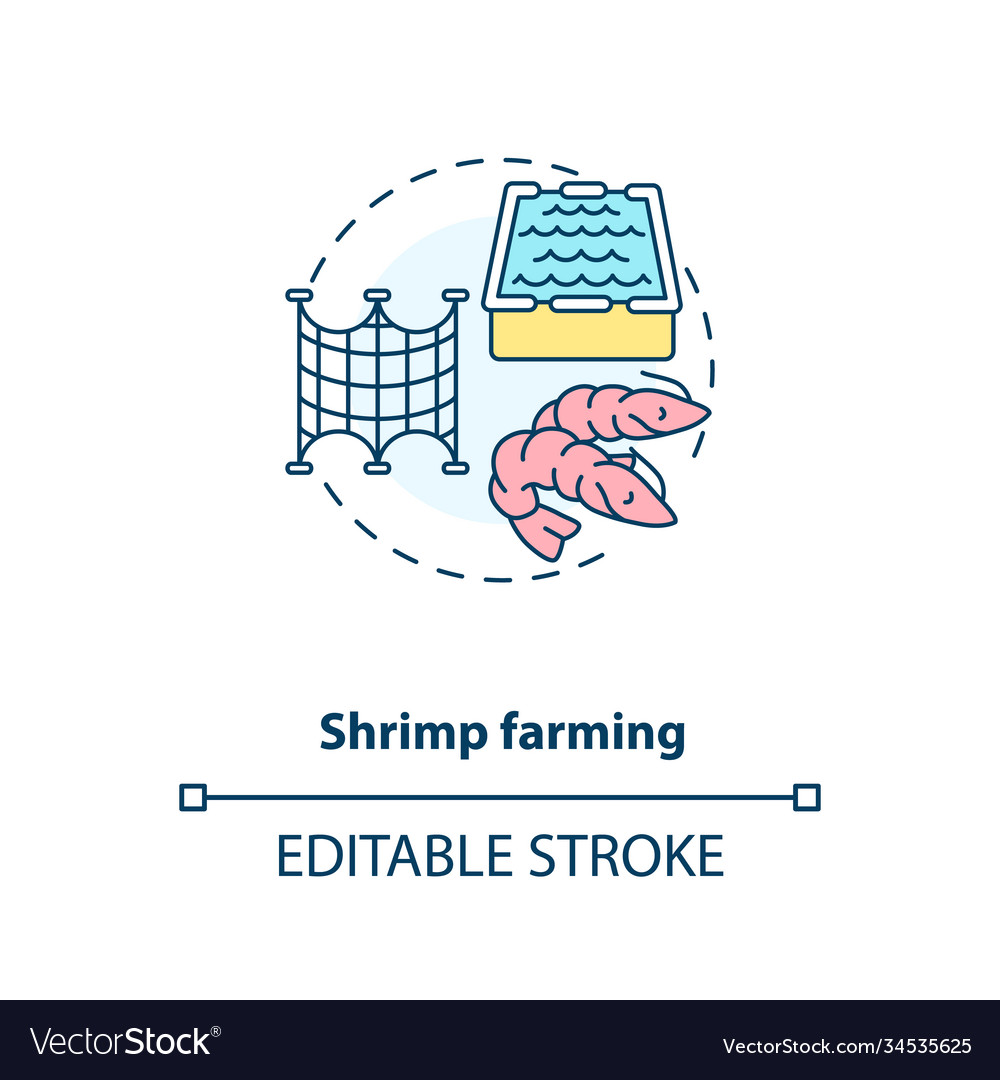 Shrimp farming concept icon