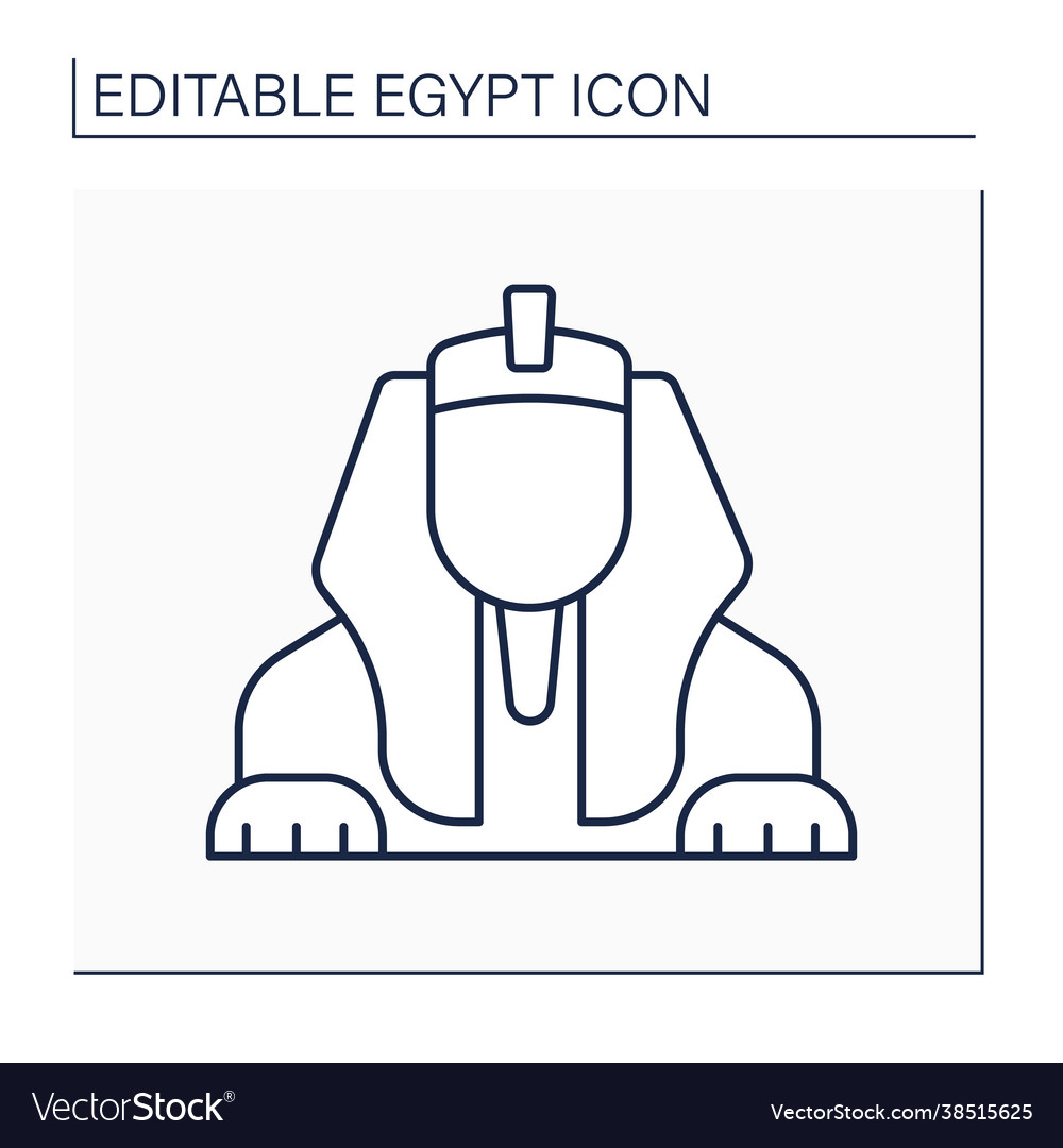 Sphinx line icon vector image Sphinx line icon