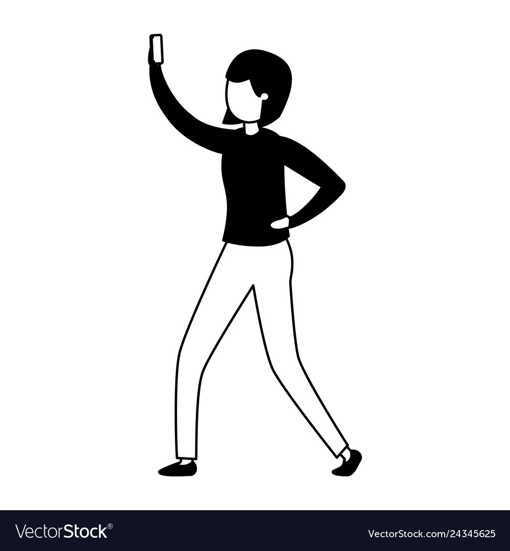 Young woman with smartphone avatar character Vector Image