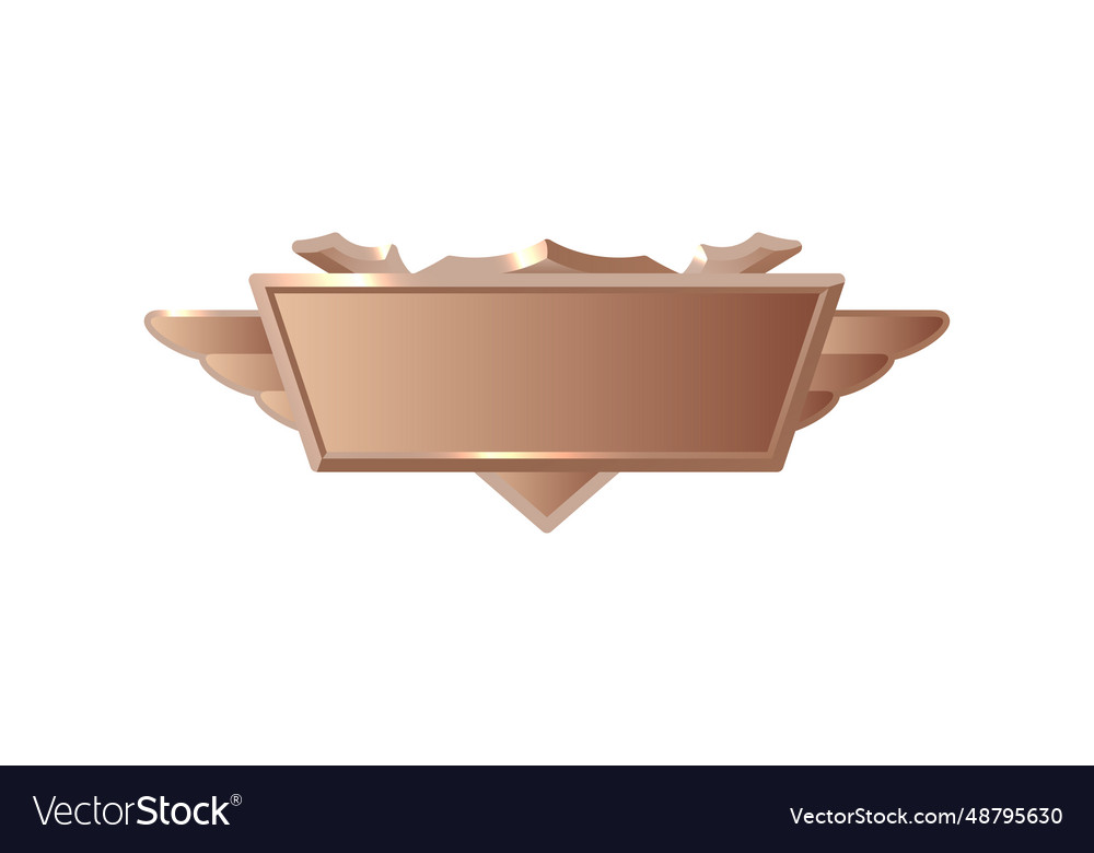 Bronze metal frame with wings for game ui design Vector Image Bronze metal frame with wings for game ui design
