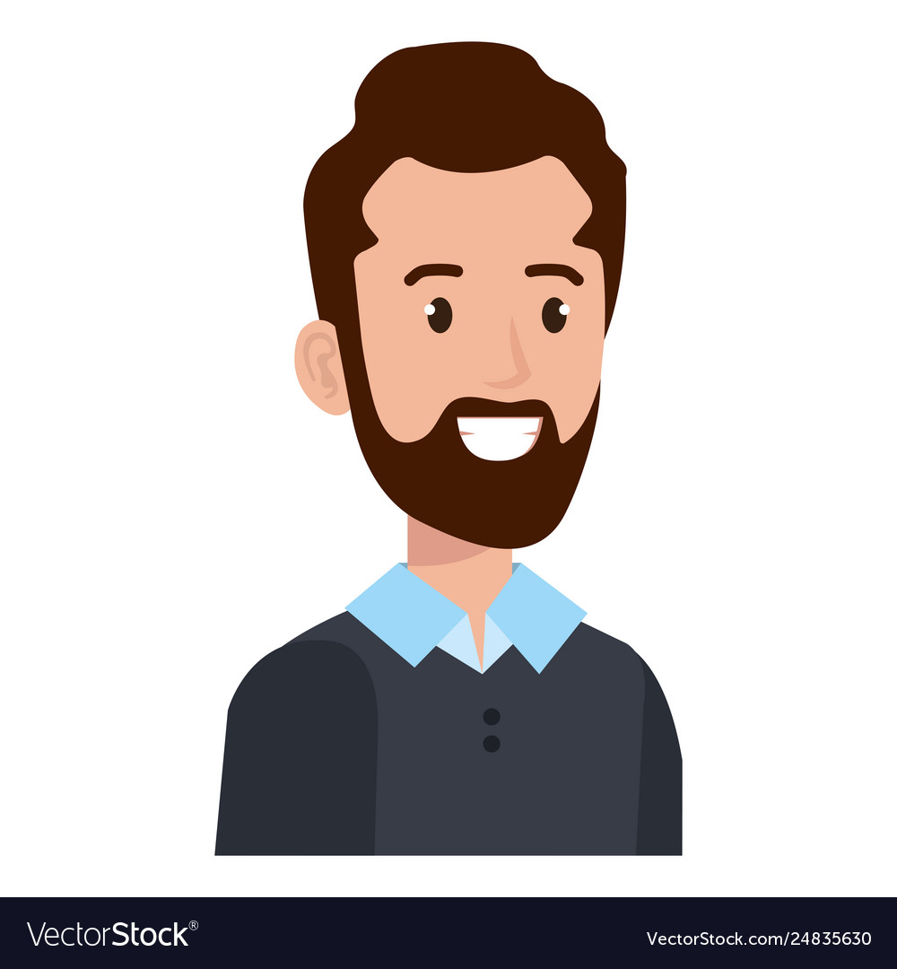 Face of man with beard. Avatar icon illustration. Businessman show thumb up  Stock Photo - Alamy