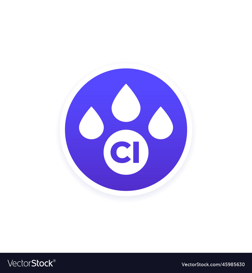 Chlorine icon with drops Royalty Free Vector Image