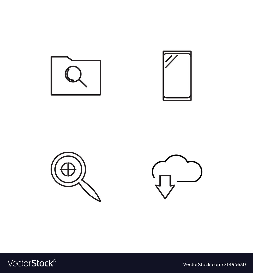 Cyber security linear icons set simple outline