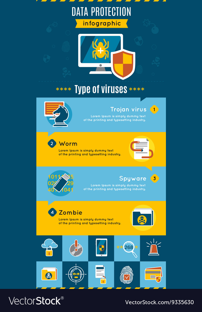 Data protection infographic Royalty Free Vector Image