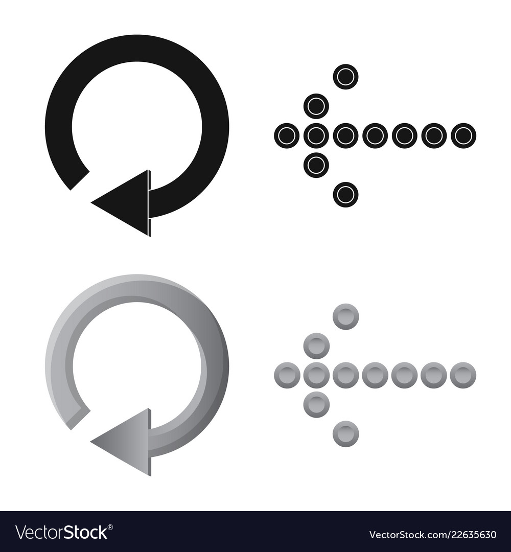 Isolated object of element and arrow icon set