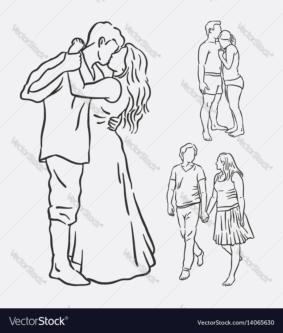 Romantic couple sketch Stock Photos, Royalty Free Romantic couple