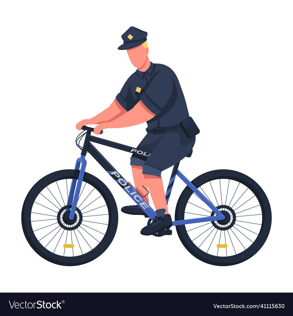 Police officer flat color faceless character