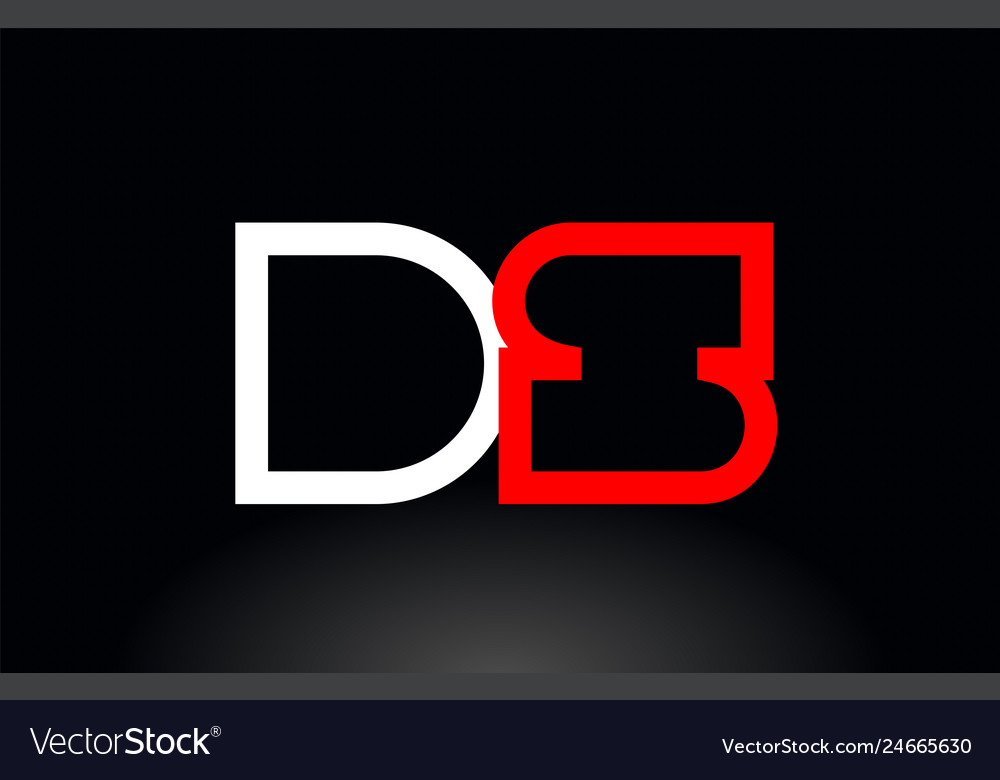 Red white alphabet letter ds d s combination