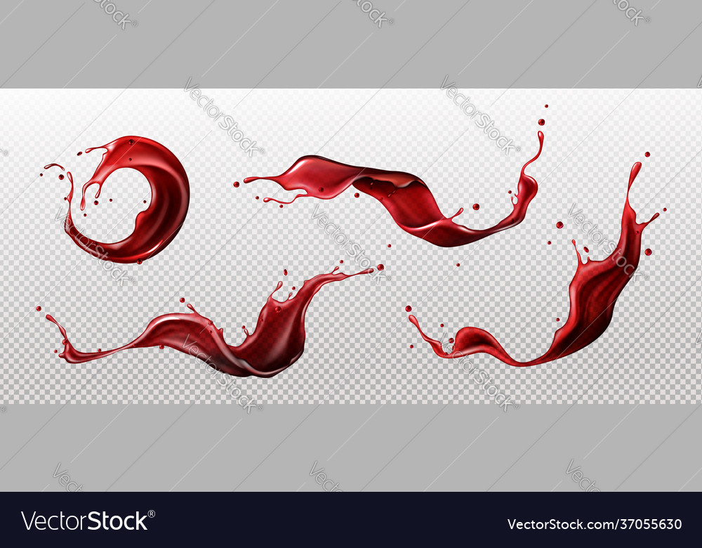 Splashes wine juice or blood liquid red drink Vector Image