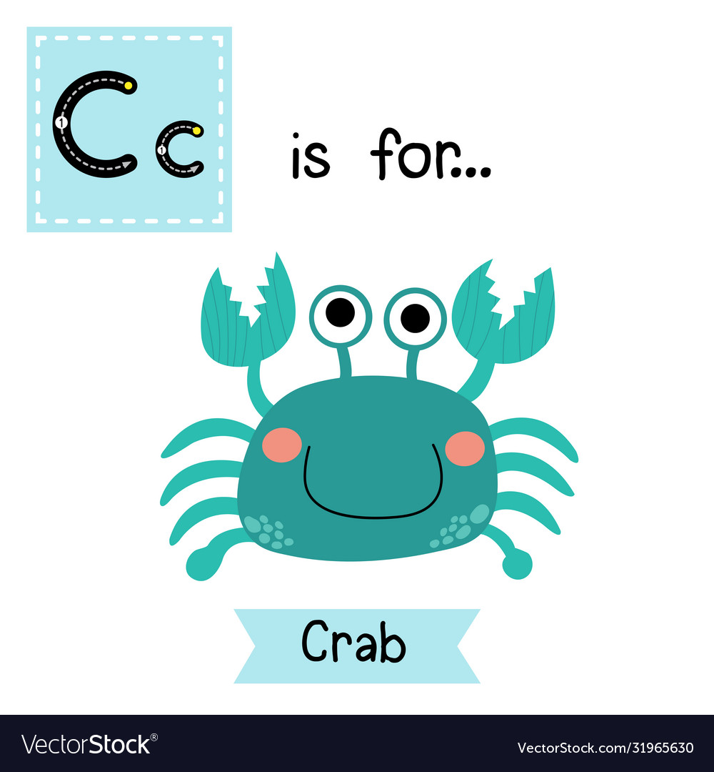 Tracing letter c for blue crab