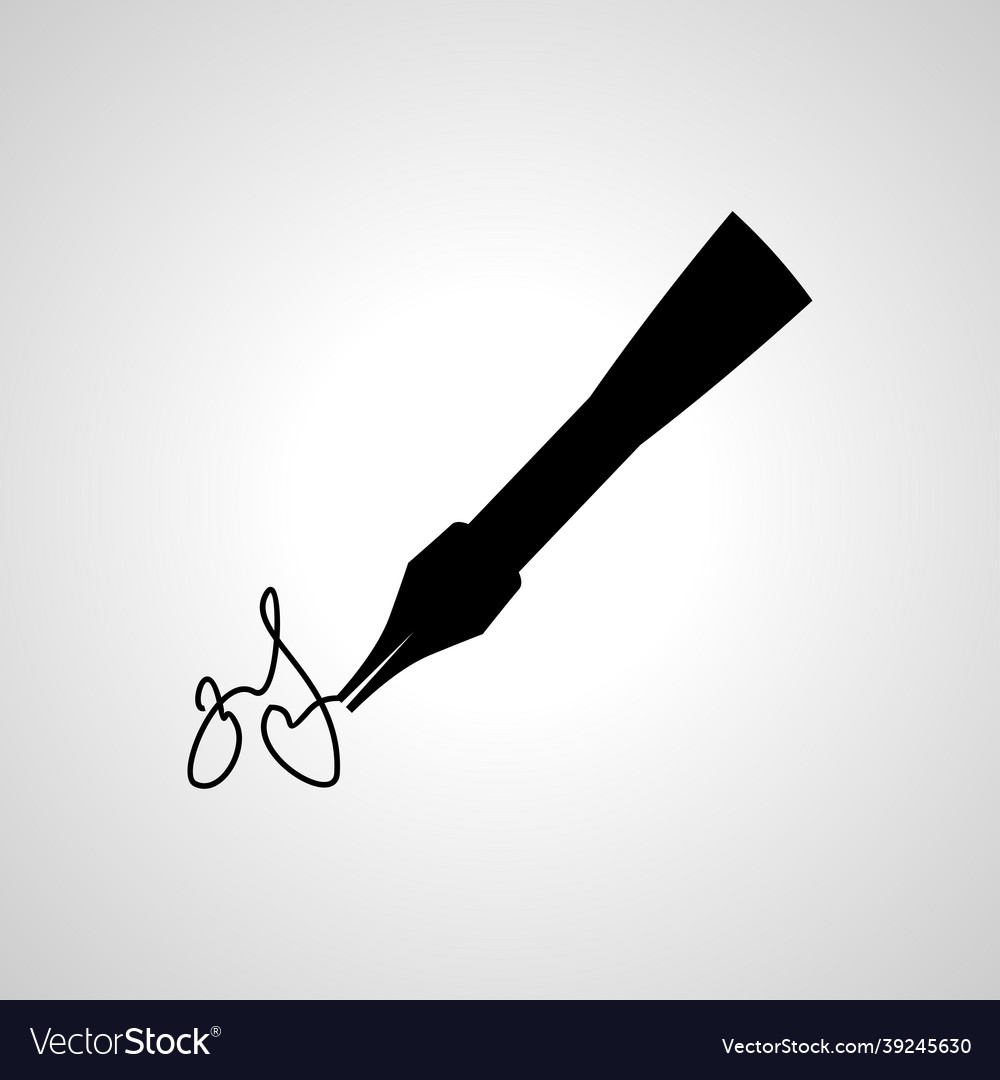 Writing pen icon simple line Vector Image Writing pen icon simple line