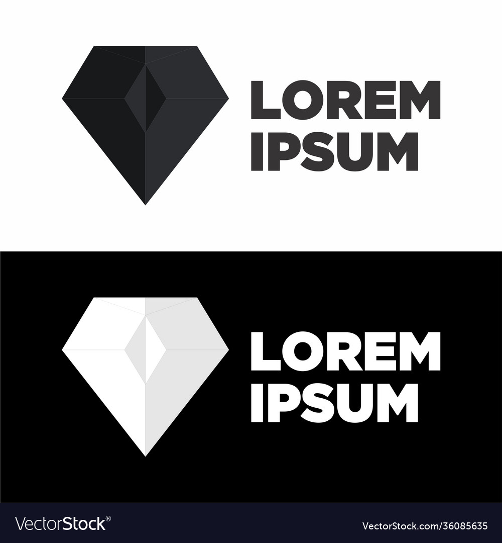 Black and white diamond Royalty Free Vector Image