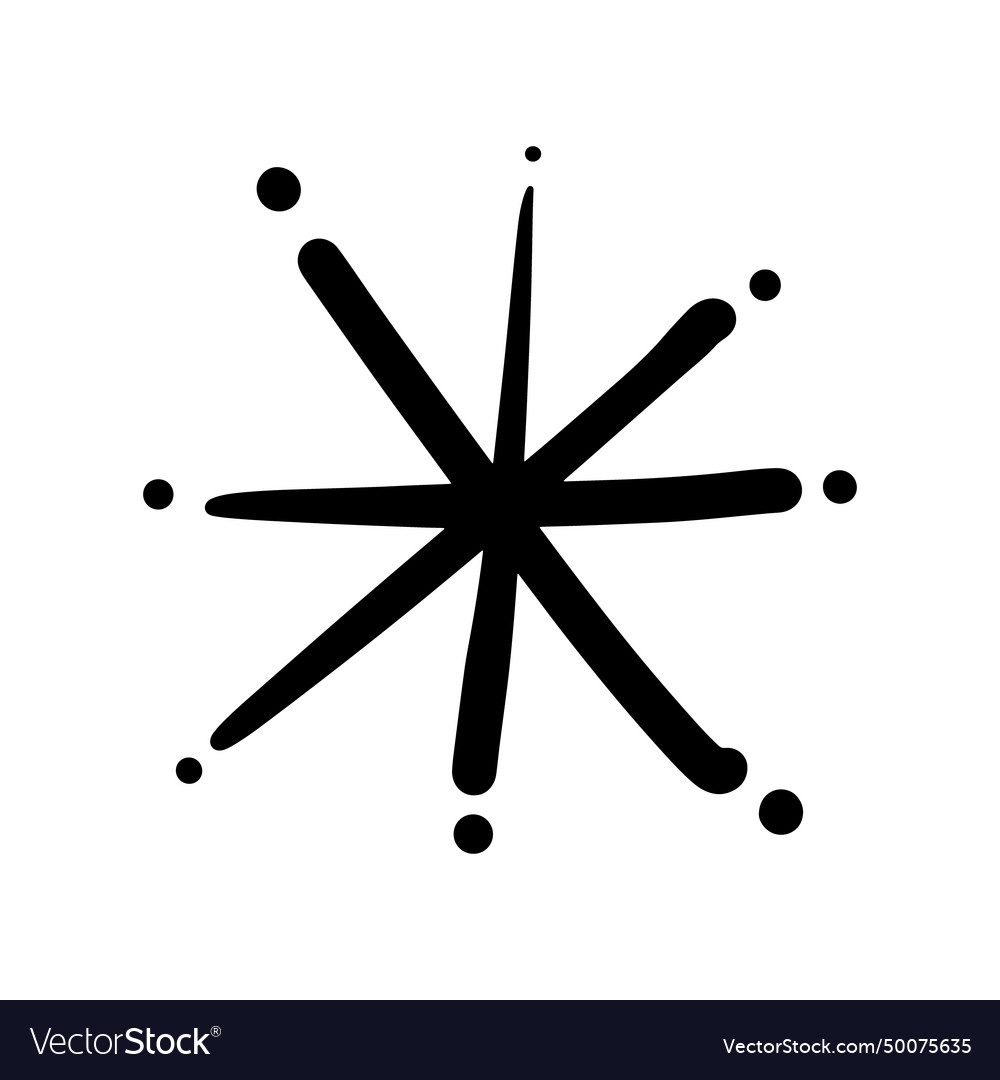 Brush minimal grunge snowflake or star sparkle