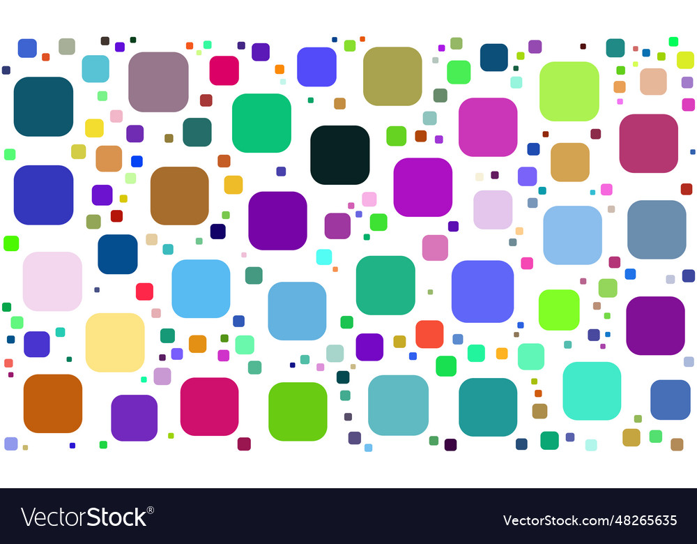 Colorful random rounded squares pattern vector image Colorful random rounded squares pattern