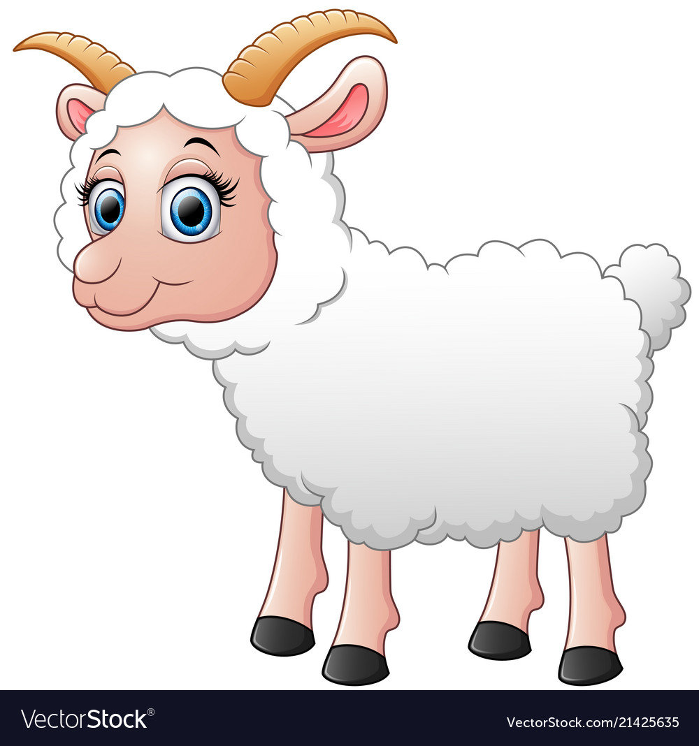 Cute Sheep Cartoon Royalty Free Vector Image Vectorstock