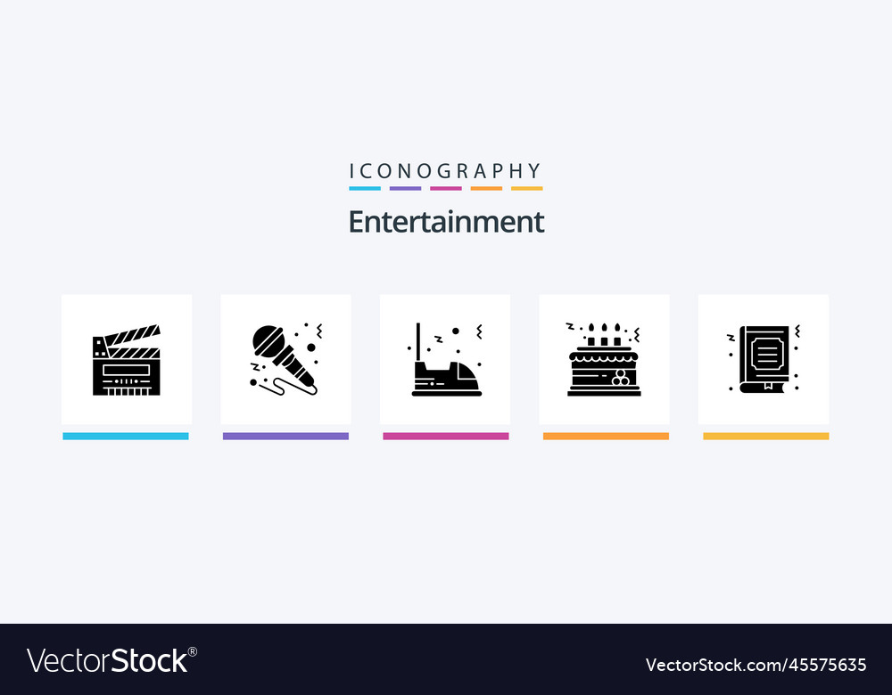 Entertainment glyph 5 Icon Pack inklusive