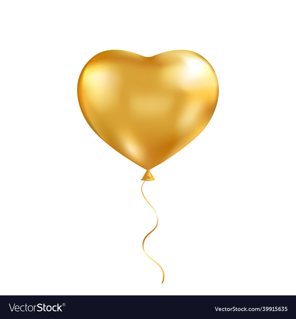 Gold heart balloon golden air baloon helium 3d