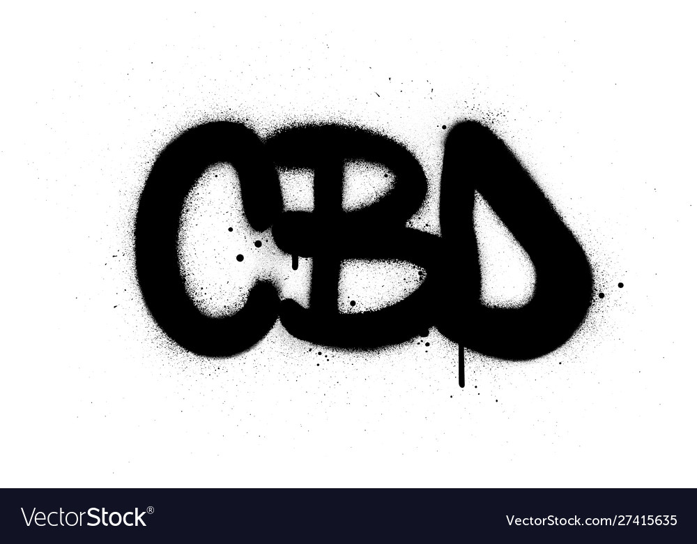 Graffiti cbd Abkürzung in schwarz überspritzt