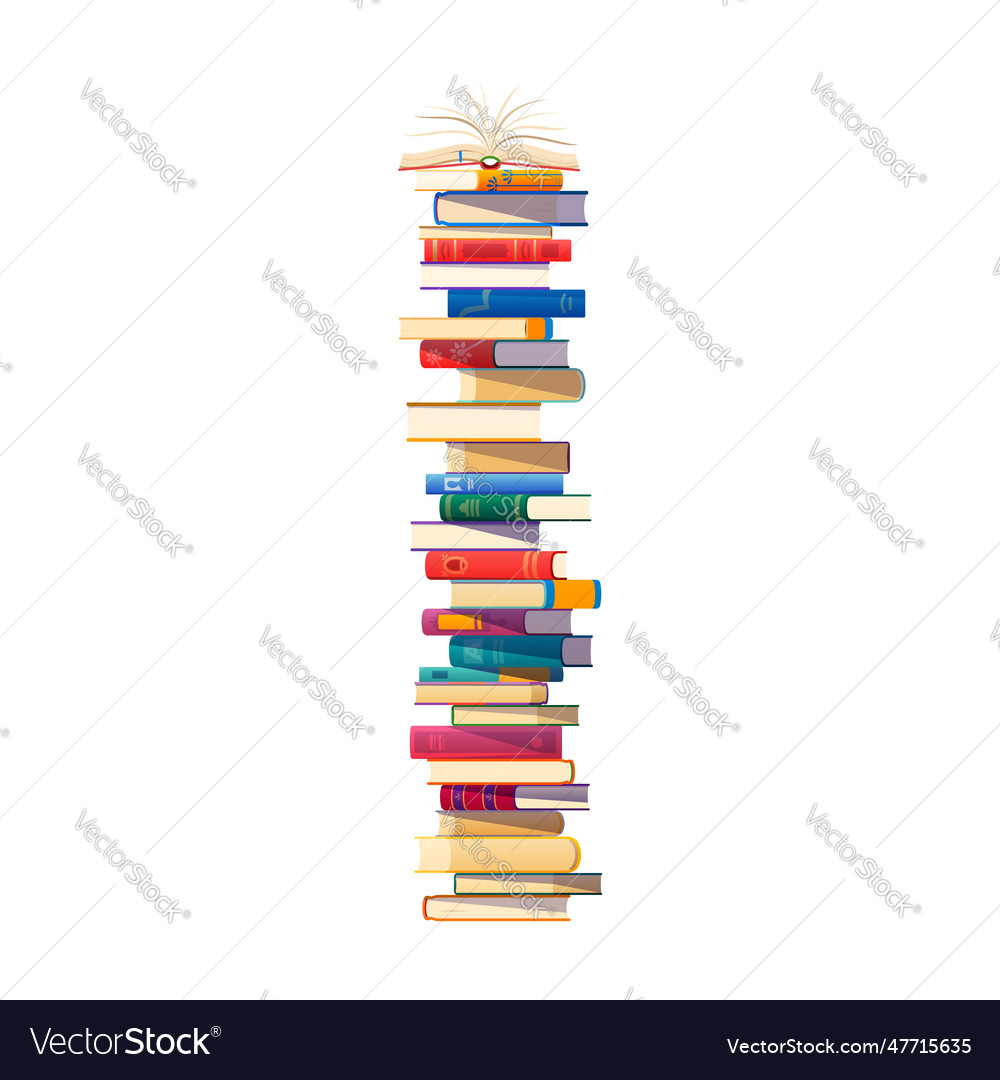 High book stack cartoon pile of reading materials Vector Image