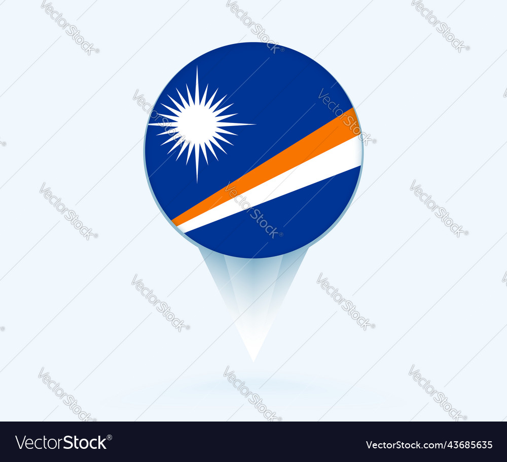 Map pointer with flag of marshall islands