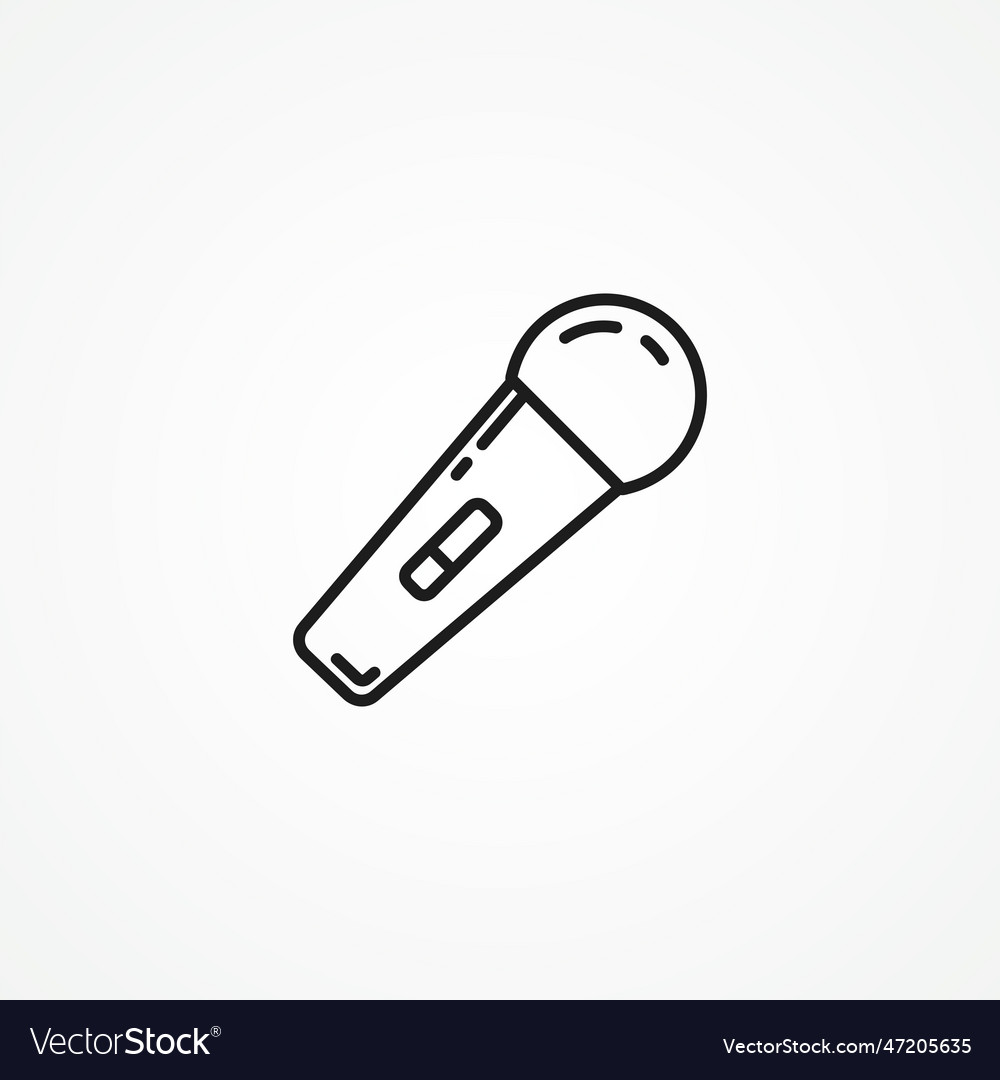 Microphone line icon web linear vector image Microphone line icon web linear