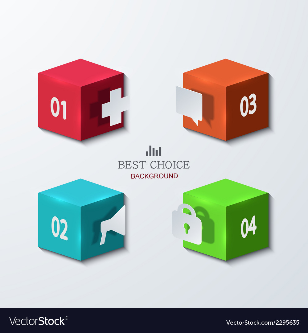 Modern cube infographics element design