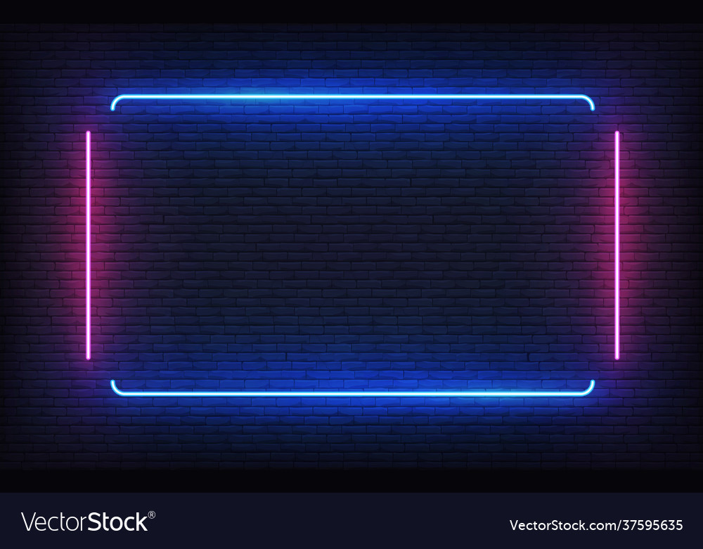 Neon frame light banner design template Royalty Free Vector