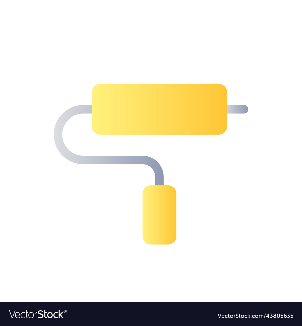 Paint roller tool flat gradient color ui icon vector image Paint roller tool flat gradient color ui icon