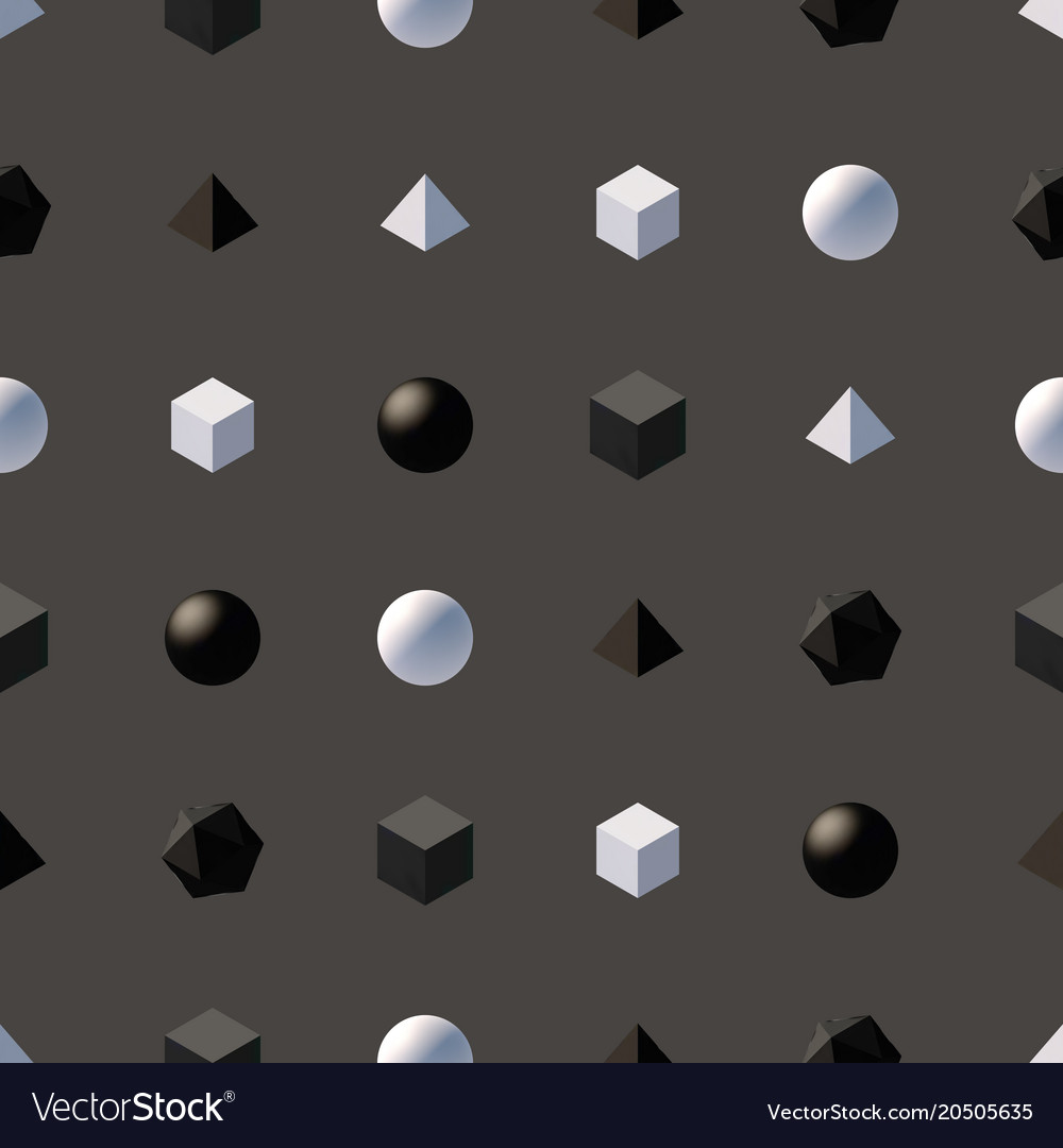 Pattern with 3d shapes