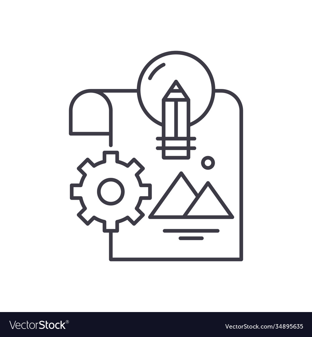 Project idea icon linear isolated vector image Project idea icon linear isolated