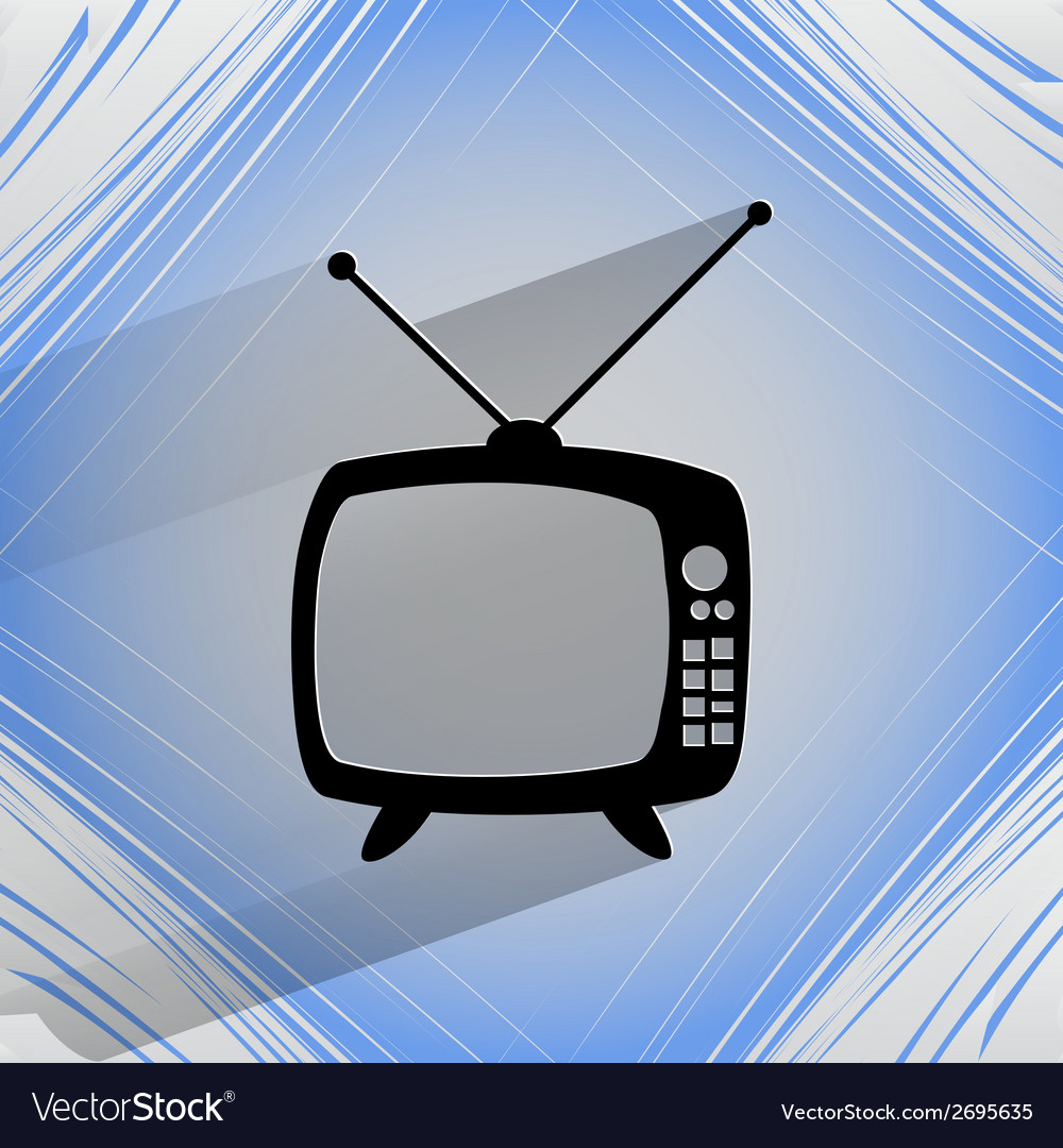 Retro tv flat modern web button