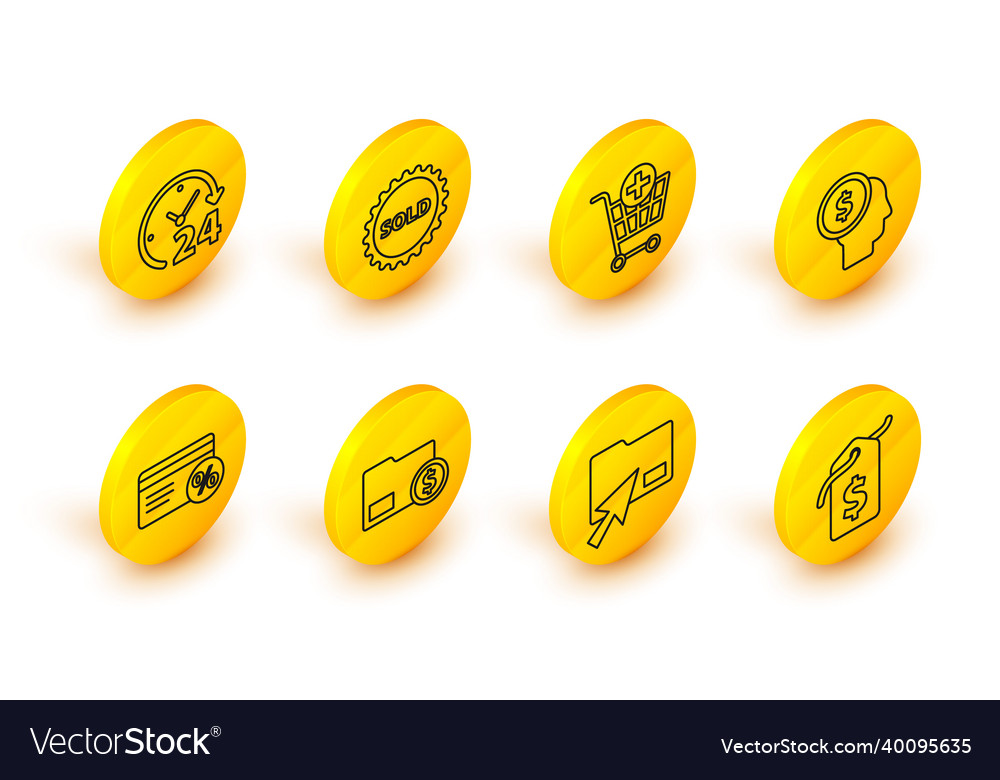 Set line price tag with dollar cursor click vector image Set line price tag with dollar cursor click