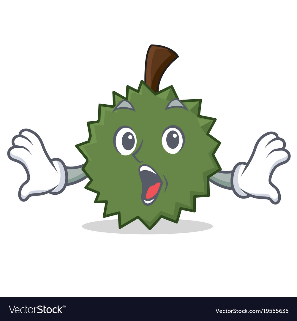 Surprised durian mascot cartoon style