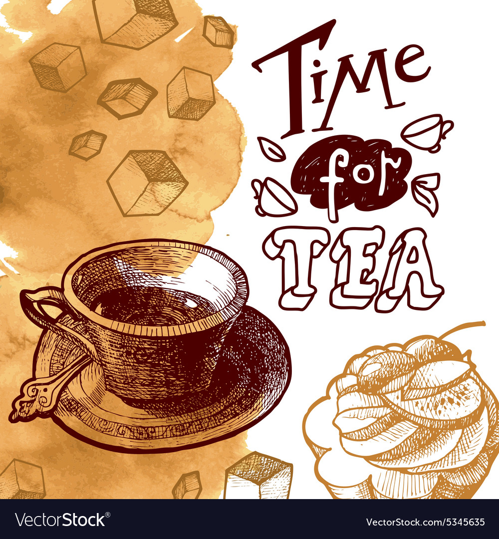 Time For Tea Background Royalty Free Vector Image