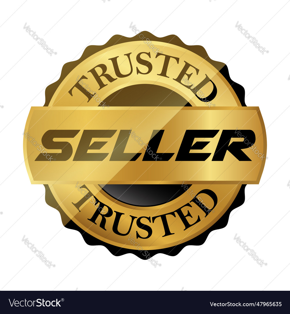 Trusted seller label best seller premium member Vector Image