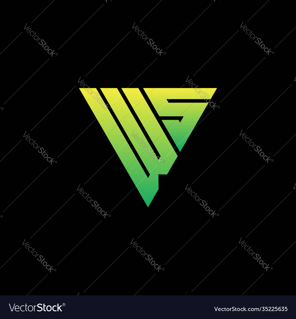 W s initial triangle logo monogram