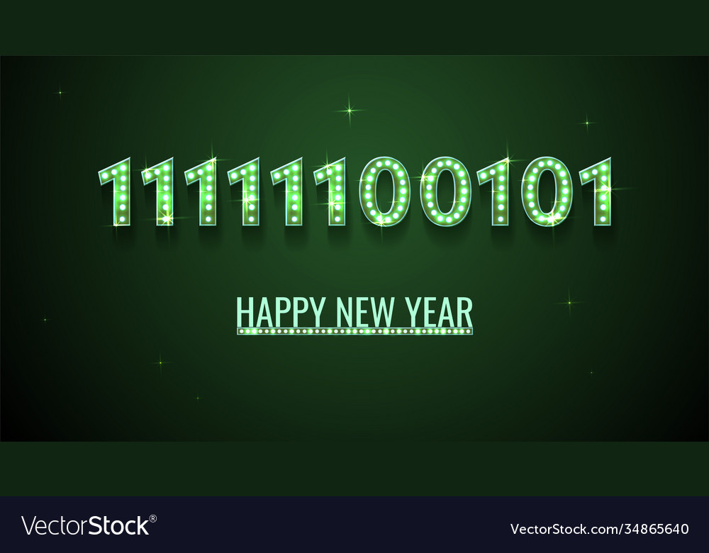 2021 in binary code happy new year greeting card vector image 2021 in binary code happy new year greeting card
