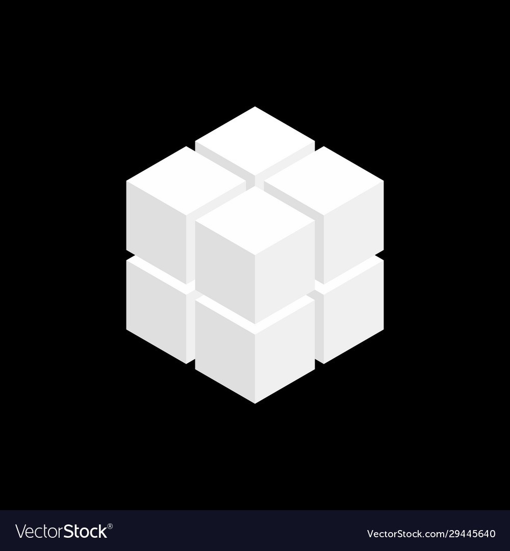 Abstract 3d cube from cubes isometric projection