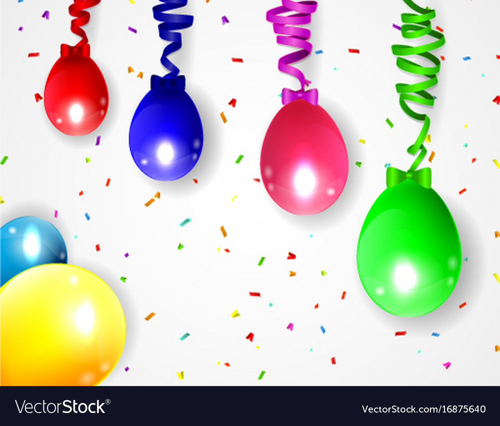 Birthday background with colorful balloons