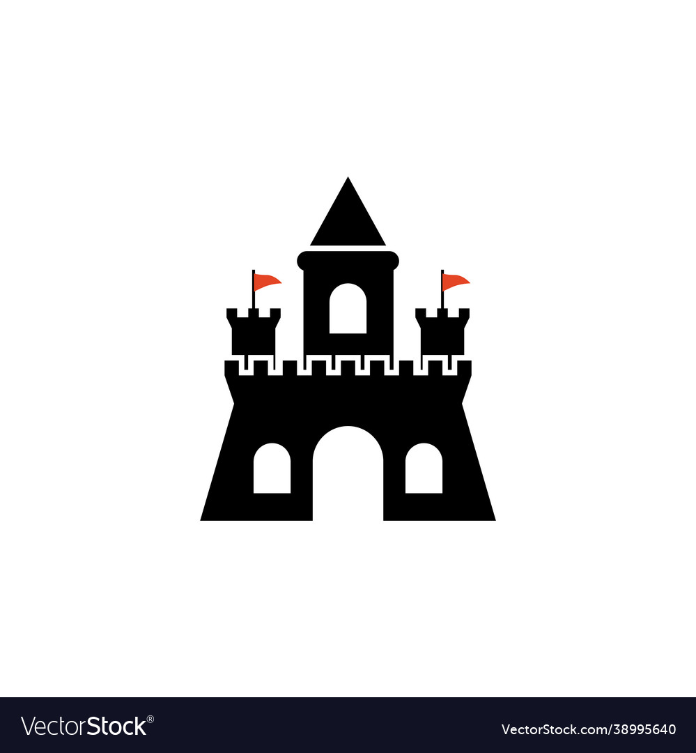 Castle building icon design template Royalty Free Vector